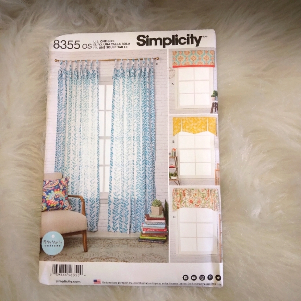 SIMPLICITY 8355 Window Treatments, Panels & Valences